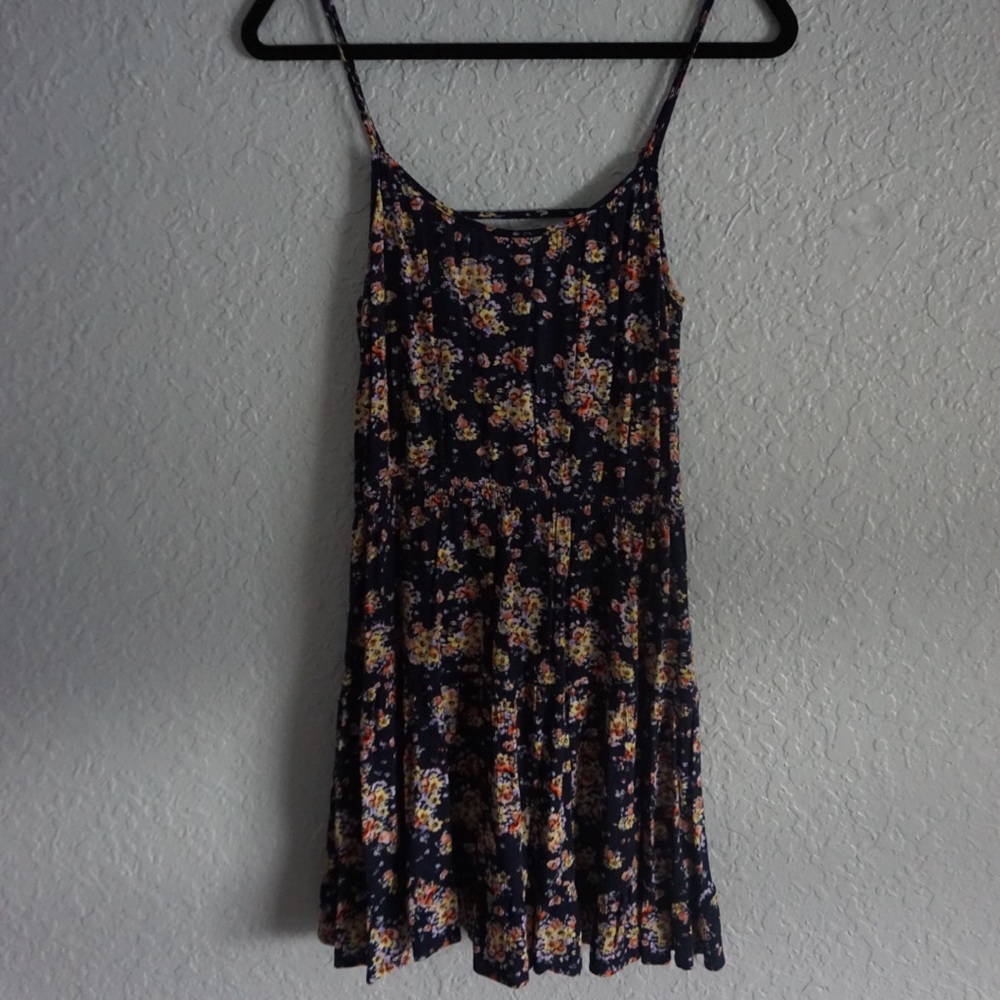 Flowy floral dress with open back
